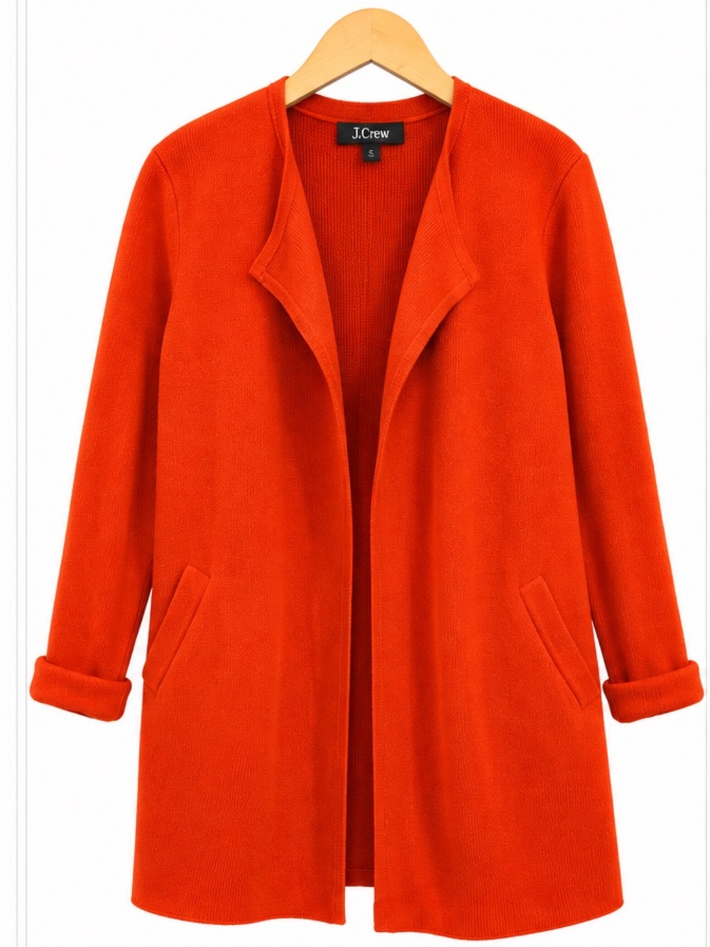 J.Crew Pumpkin Orange Long Cotton Cardigan S – Cozy Fall Layering